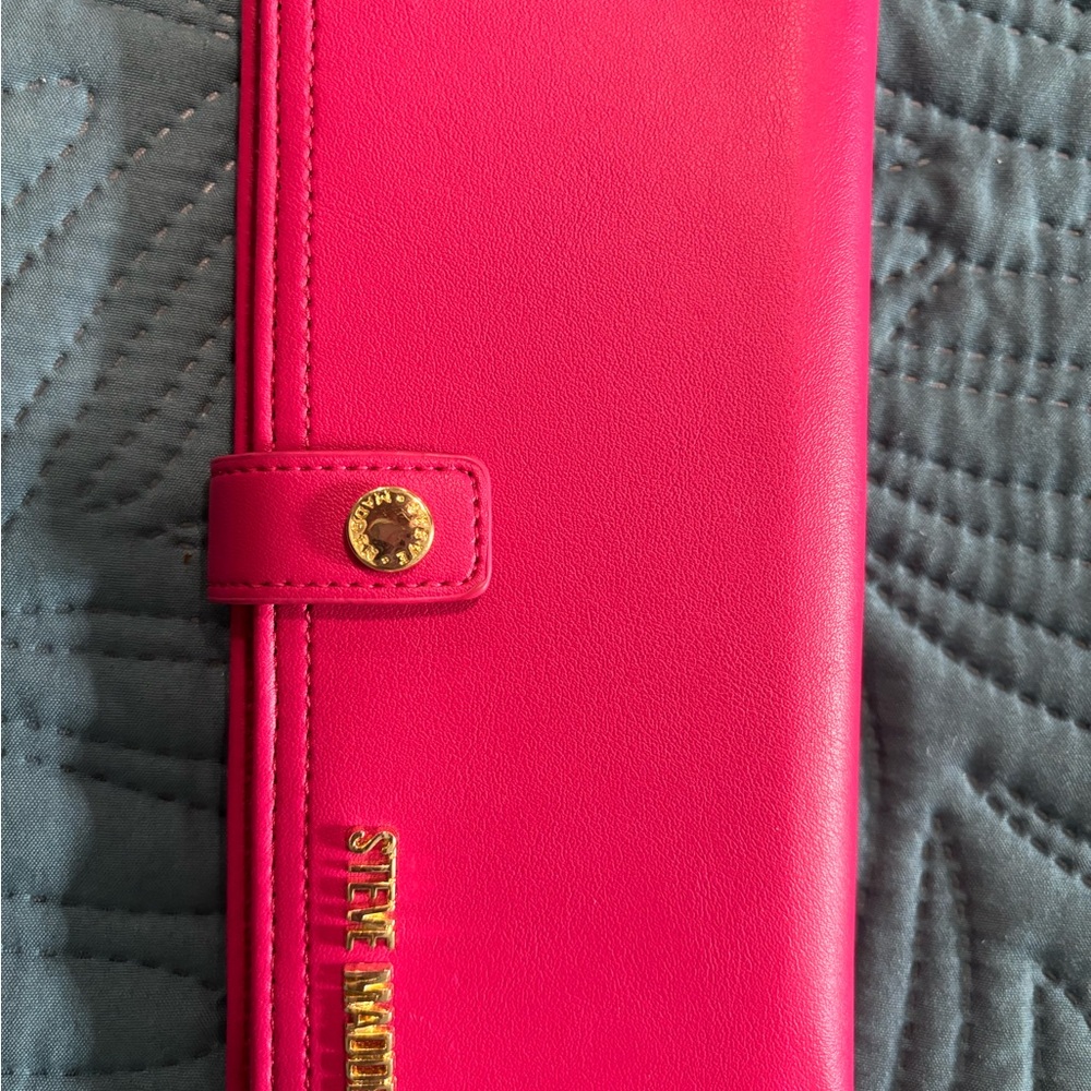 Steve Madden Fuchsia Wallet with Gold Details